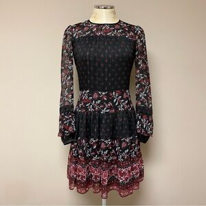 Michael Kors Long-Sleeve Tiered Dress